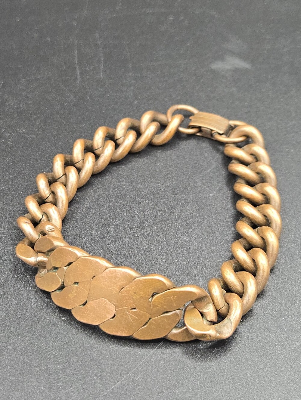 Vintage Solid Copper Chain Link Weighted Bracelet